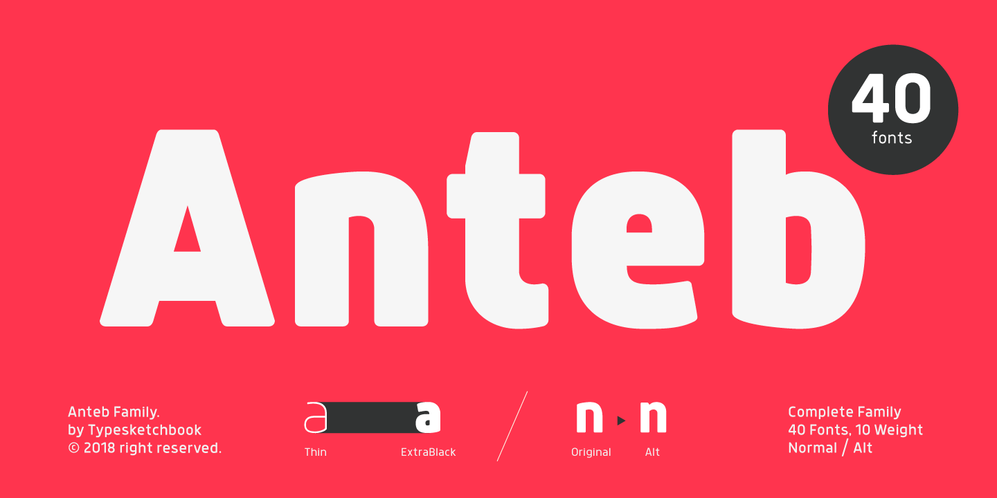 Пример шрифта Anteb